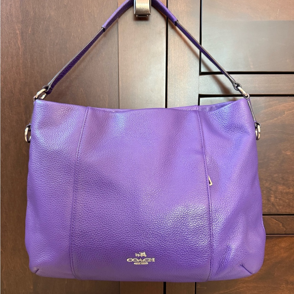 Coach Vibrant Purple Leather Shoulder Bag